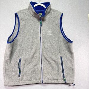 Eddie Bauer EBTEK‎ Fleece Vest Men's XL/TG Gray Blue Zip Pockets Outdoor Casual
